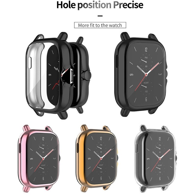 For Amazfit- GTS 2 Full Coverage Protective Case Cover Transparent TPU For Huami Amazfit GTS 2E Smart Watch Protector A1968 A06 21