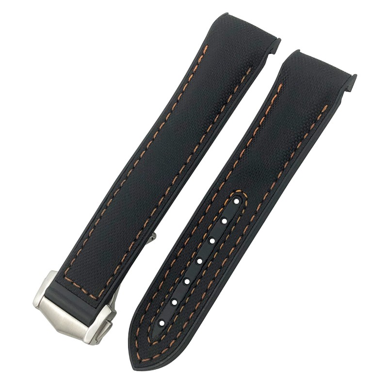 19mm 20mm 21mm 22mm Rubber Leather Watchband Fit For Omega Planet Ocean Seamaster Diver 300 Silicone Nylon Sports Watch Strap