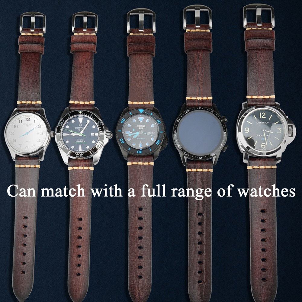 Maikes Genuine Leather Watchband For Galaxy Watchband 18mm 20mm 22mm 24mm Watch Strap Tissote Timex Omega Wrist Bracelets