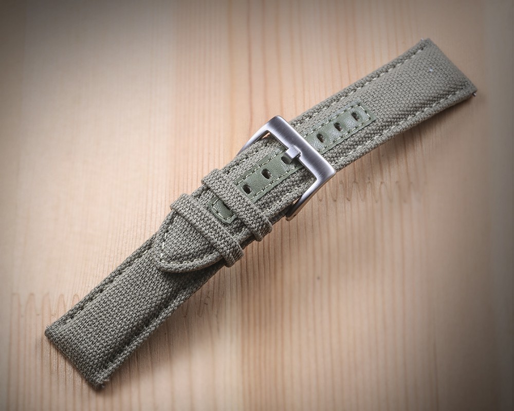 Hemsut - Canvas watch straps, nylon watch straps, green quality, quick release, steel buckle 18mm 20mm 22mm 24mm