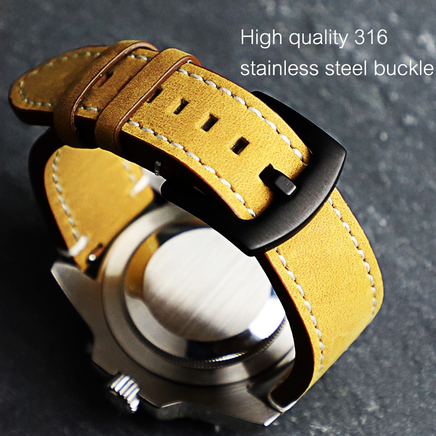 18mm,19mm,20mm,21mm,22mm,24mm Vintage Leather Watch Strap Quick Release Pins Watch Band For Samsung Huawei IWC Watches