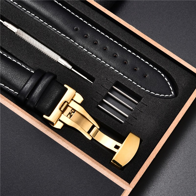 Leather Straps With Box For Samsung Galaxy Watch 4 40mm 44mm/4 Classic 42mm 46mm Active 2 Band Replacement Watchband Bracelets