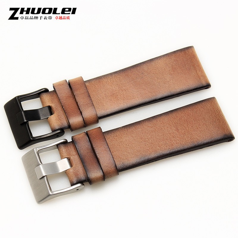 Genuine Quality Retro Genuine Leather Watchband Men For DZ4343 DZ4323 DZ7406 Watch Strap Vintage Italian Leather 22mm 24mm 26mm