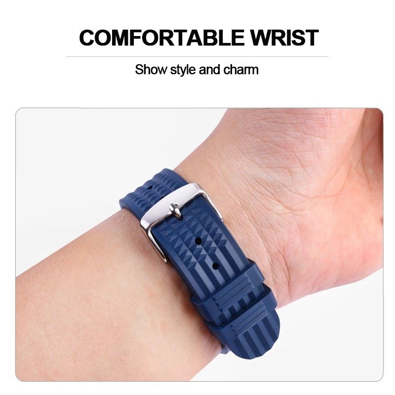 22mm Waffle Watch Strap 20mm Bracelets Fashion 20 22mm Universal Mens Watch Band Rubber