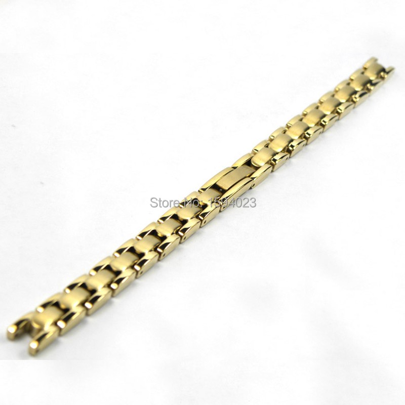 8mm T003209 watches watch parts female strip solid golden between gold and silver stainless steel watch band