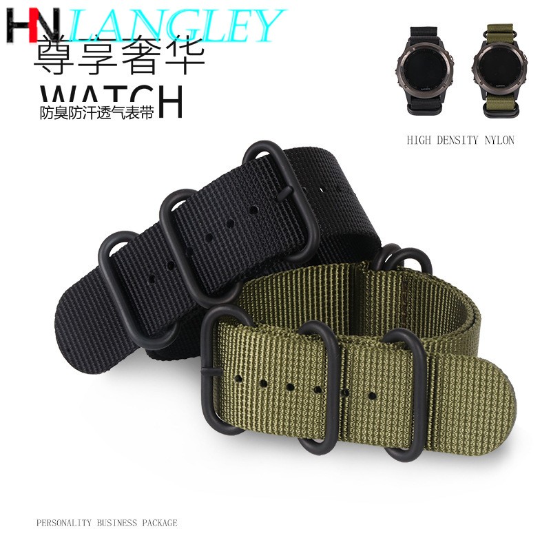 26mm Nylon Watch Strap, For Garmin Fenix3/3HR/5X/6X Plus Finesse 935 60S Nylon Canvas Watch Strap Shining MK1 D2 Bravo