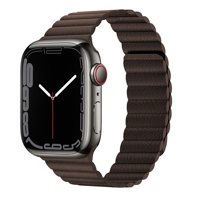 Magnetic Leather Loop for Apple Watch Band 45mm 41mm 44mm 40mm 38mm 42mm Wristband Bracelet Korea iWatch Series 7 6 5 4 se strap