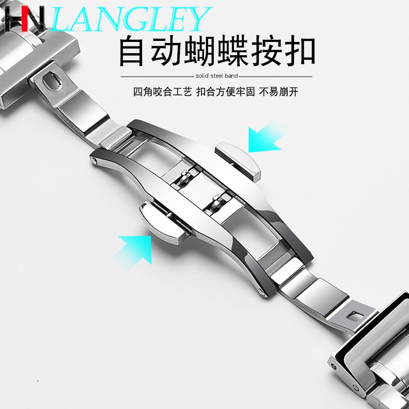 Watch band for Longines Watchband Stainless Steel Bracelet Original Master Crescent 12/13/14/15/16/17/18/19/20/21/22mm strap