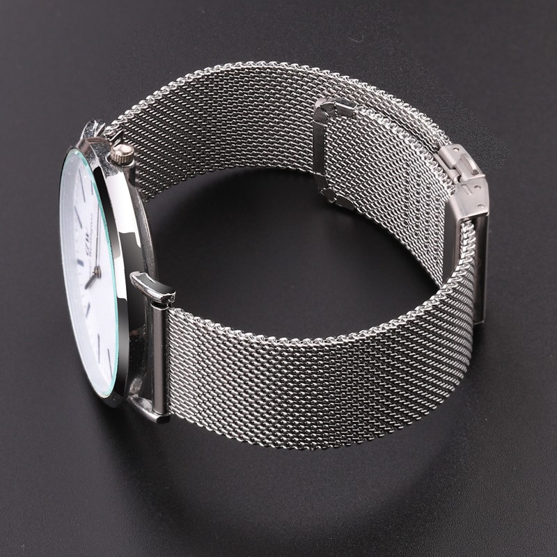 Milanese Mesh Loop Watch Band Bracelet Necklace Silver Stainless Steel Black Wrist Watch Strap Deployment Clasp 16mm 18mm 20mm 22mm 24mm