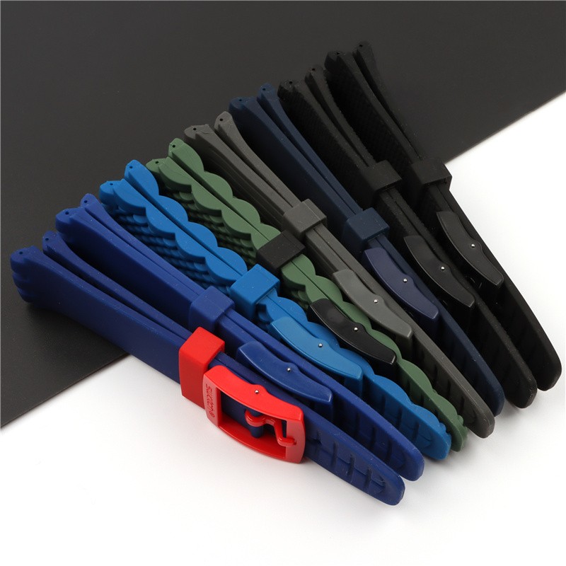 20mm silicone strap female pin buckle watch accessories for swatch SUSB400 SUSW402 men's sports waterproof bracelet watch band