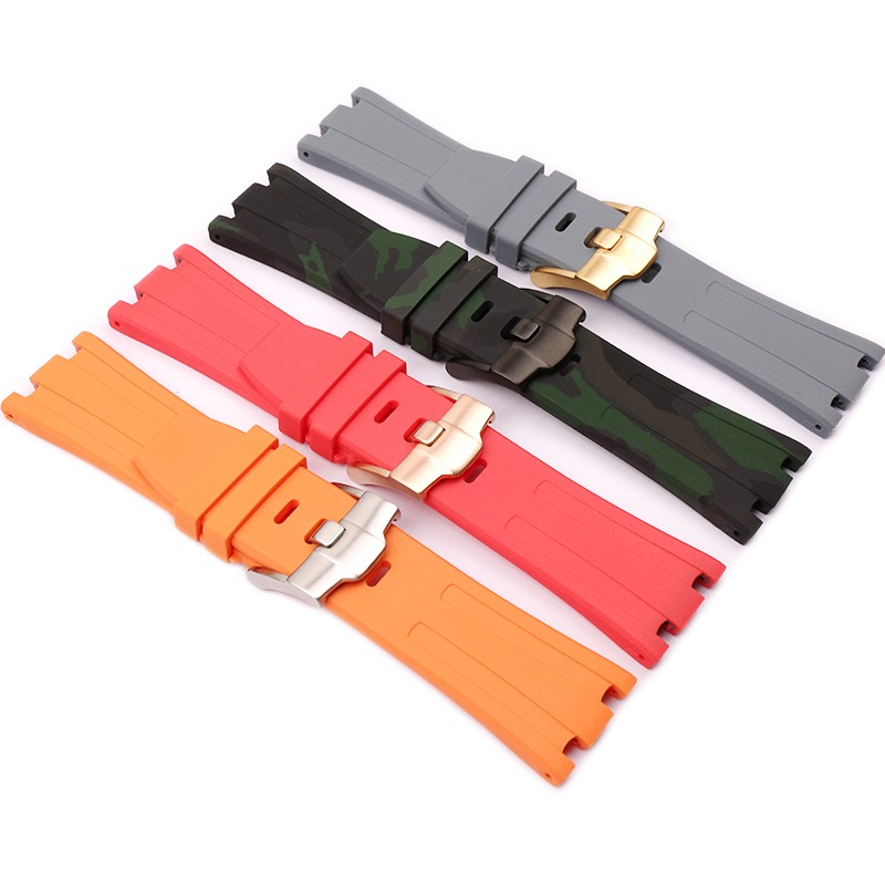 Watch accessories 28mm suitable for AP strap high-end camouflage silicone strap pin buckle men waterproof sports rubber strap