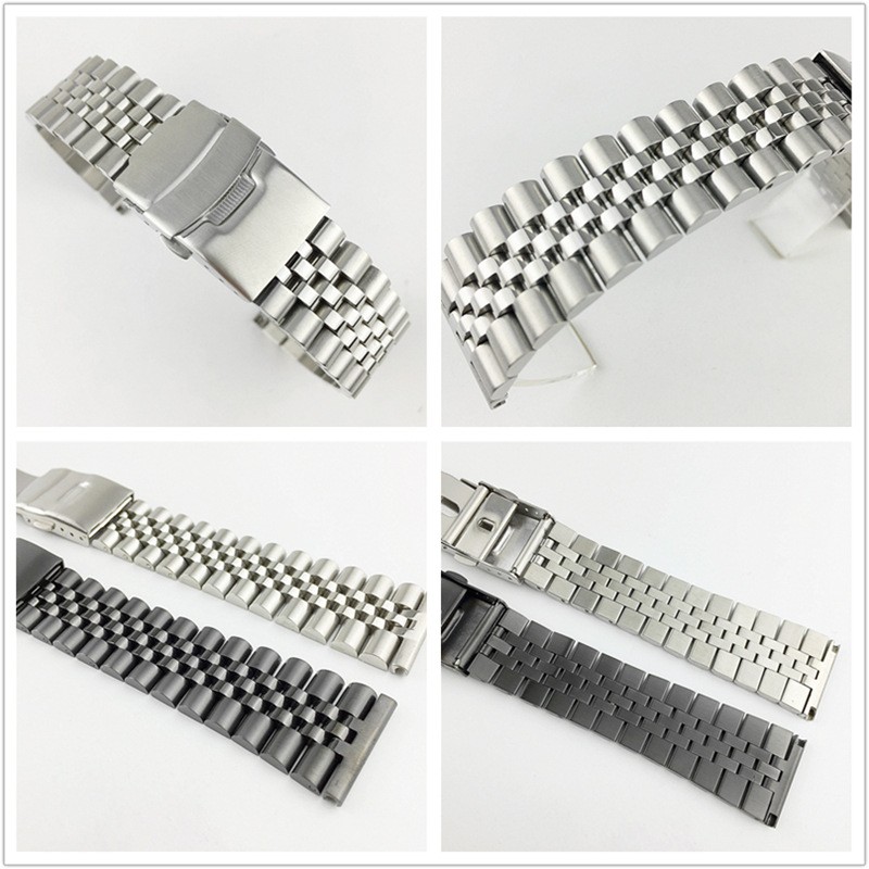 Stainless Steel Watch Band 18mm 19 20mm 21 22mm 23 24mm 26mm 28 30mm Watch Strap Silk Shiny Watchband Replacement Bracelet