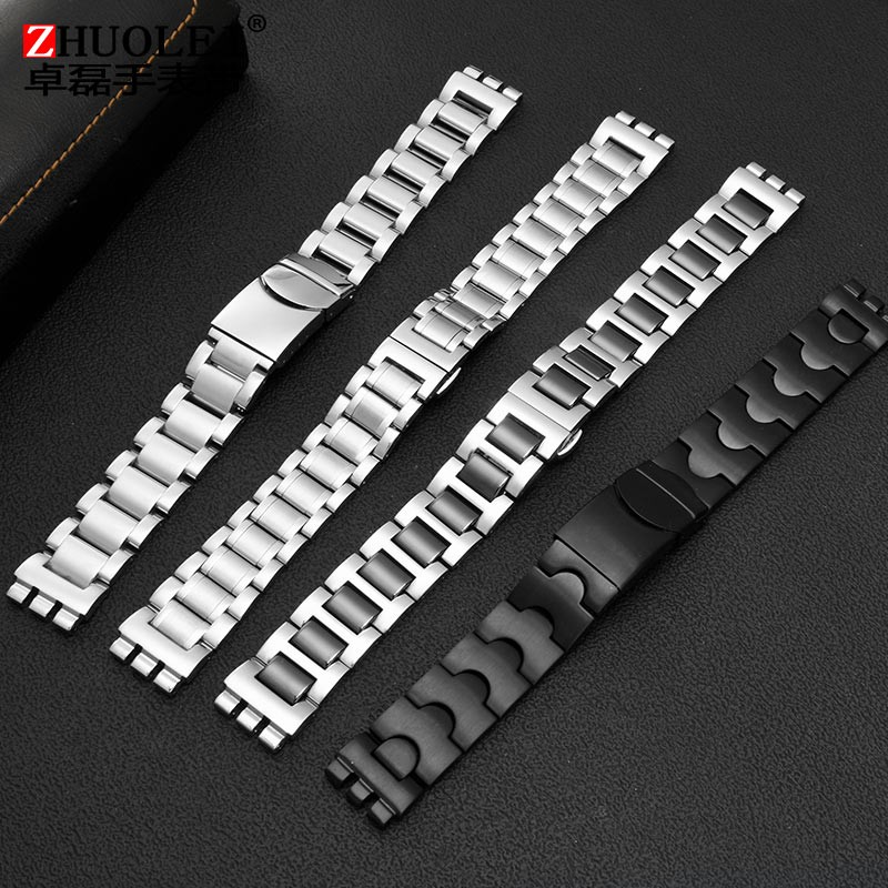 For Swatch Solid Core Metal Bracelet Concave Convex Watch Chain YCS YAS YGS Iron Men and Women Steel Ceramic Watchband