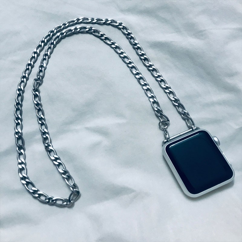 Metal Necklace Pendant For Apple Watch 45mm 44mm 42mm 38mm 41mm Replacement Strap Compatible For iWatch Series 7 6 5 4 3 2 1 SE