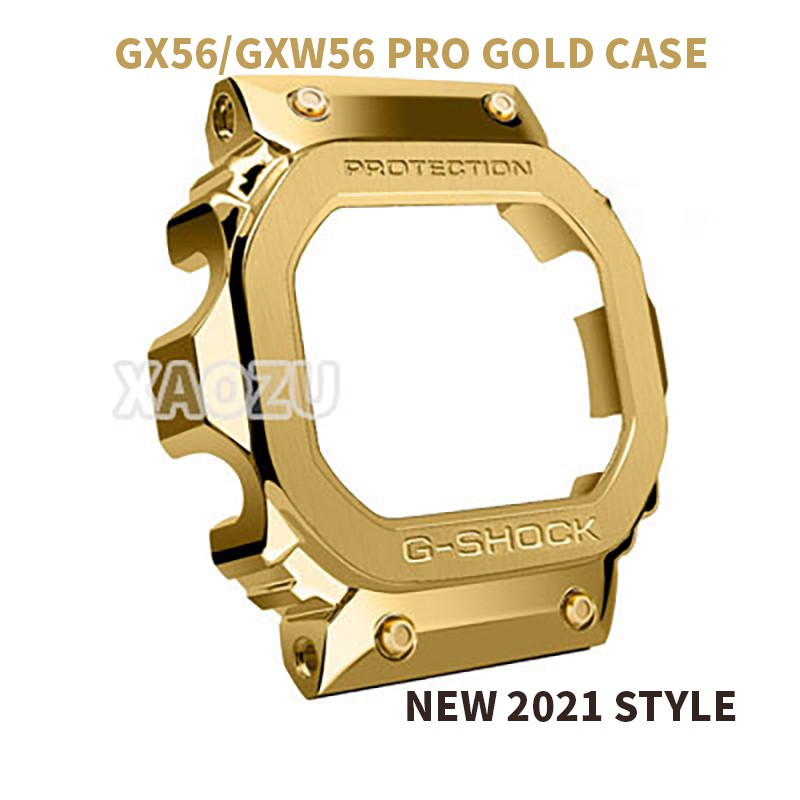 XAOZU Watchbands and Bezel for GX56BB GXW-56 Metal Strap Pro Style Case Frame with Tools 316 Stainless Steel Black Silver Gold