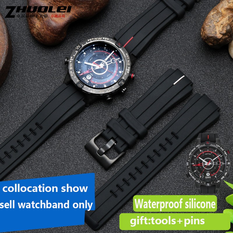 High Quantity Rubber Watchband For Timex WATCHT2N720 T2N721 TW2T76300 Black Waterproof Silicone Sport Strap 28*16mm