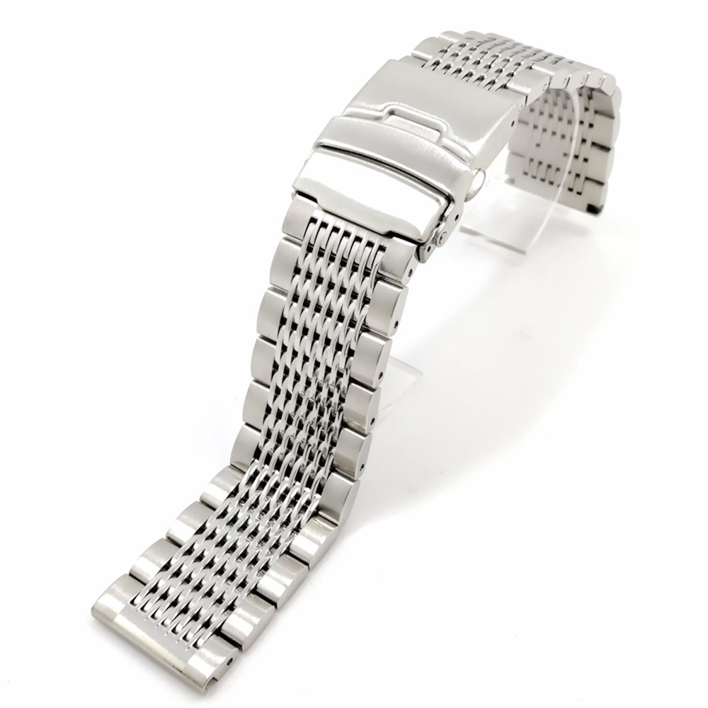 Luxury 22/20/24mm Solid Milan Link Stainless Steel Watch Band Folding Clasp Safety Watches Strap Bracelet Replacement