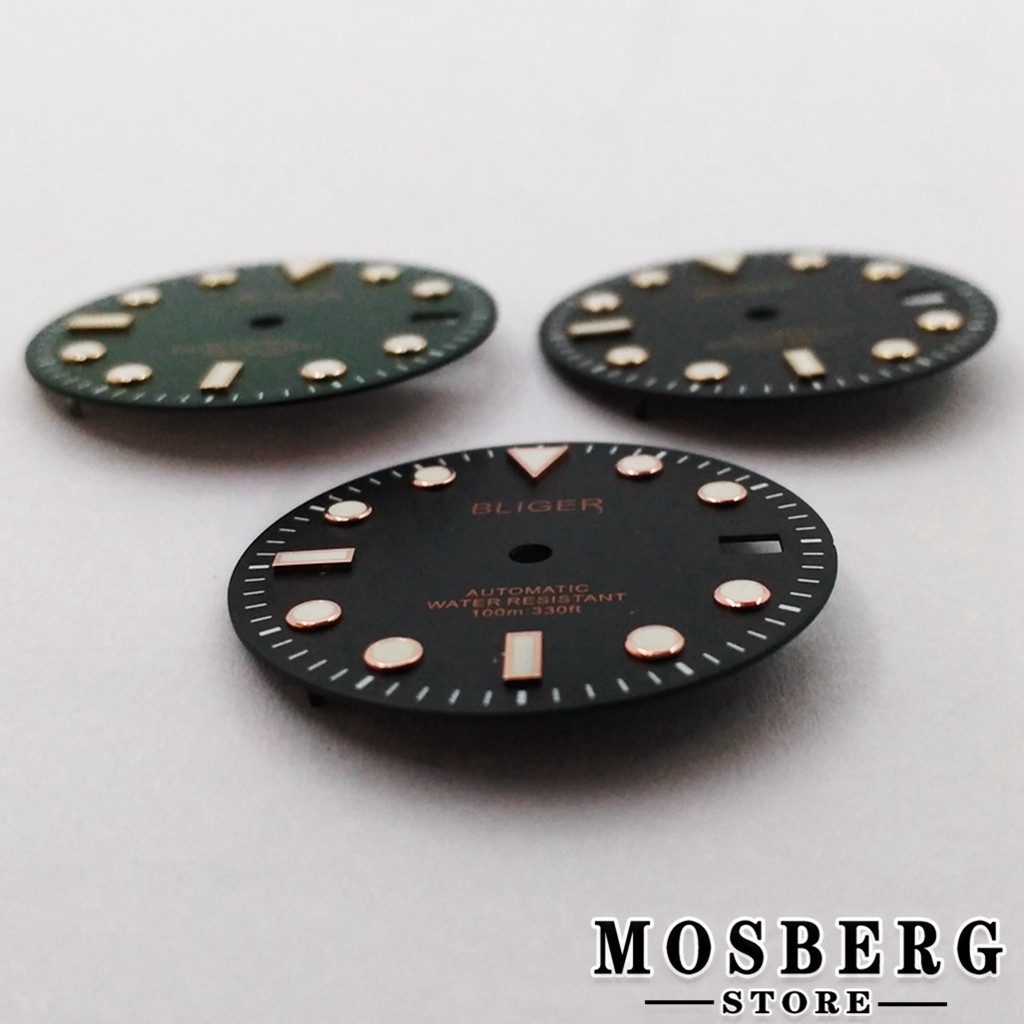 29mm sterile black green blue watch dial with date window for NH35 NH35A automatic movement accessories parts