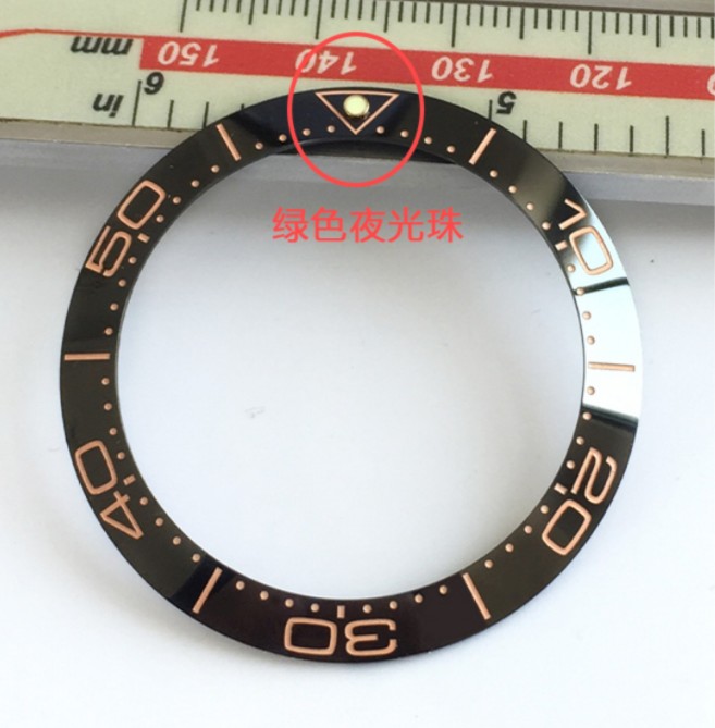 Green Luminous High Quality 40mm Slant Bezel Ceramic Insert for OMG Sea Master