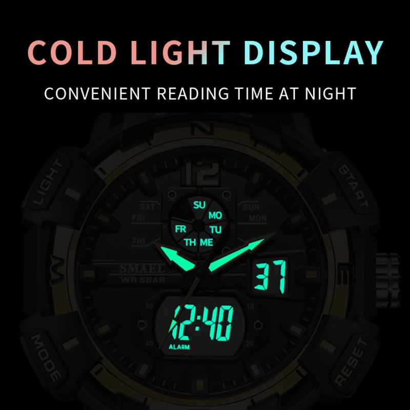 Sport Watch Men Military Watch Fashion White Watch 50M Waterproof Luminous Hands Digital Wristwatches 8045 Men's Quartz Watches