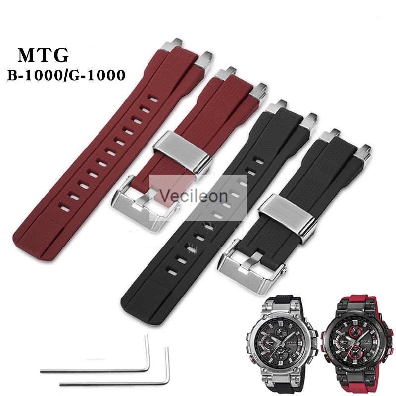 High Level Genuine Resin Watch Strap For MTG-B1000 G1000 Watch Adjustment Accessories Strap Adapters Screws With Tools