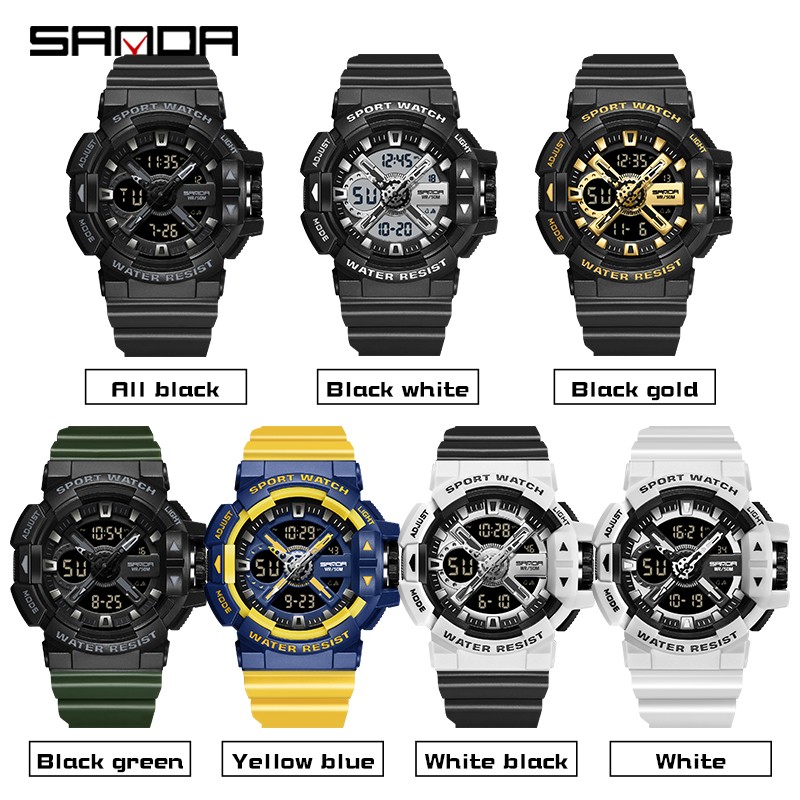 SANDA Military Men Watches Luxury Brand Waterproof Sports Wristwatch Fashion Quartz Watch Male Clock relogio masculino