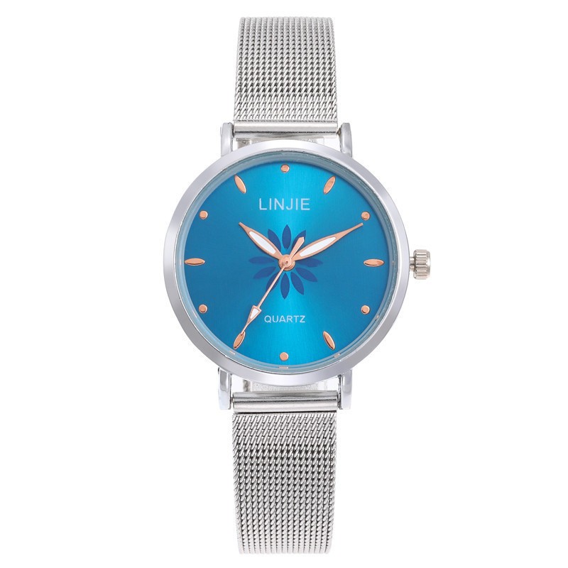 Hot selling simple high-grade stainless steel flower women's quartz watch mesh bracelet leisure female student