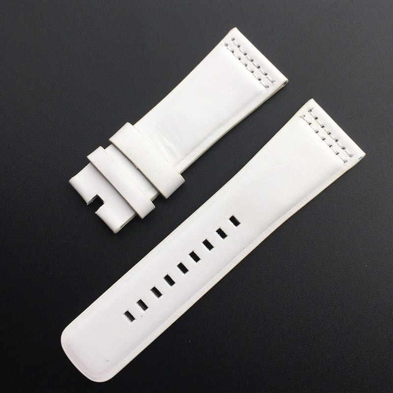 28mm*24mm Calf Leather Pure White Leisure Style Wristband Watch Band Strap Strap for Seven Friday M1 M2 P3 SF Bracelet