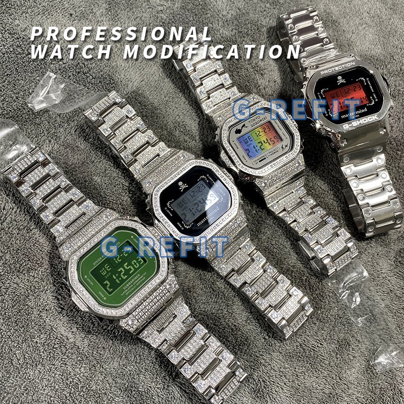 G-Refit dw5600 gw-b5600 gb5600 gwx5600 dw5025 regeneration effect GMW-b5000 watch lens sapphire watch lens matching strap bezel