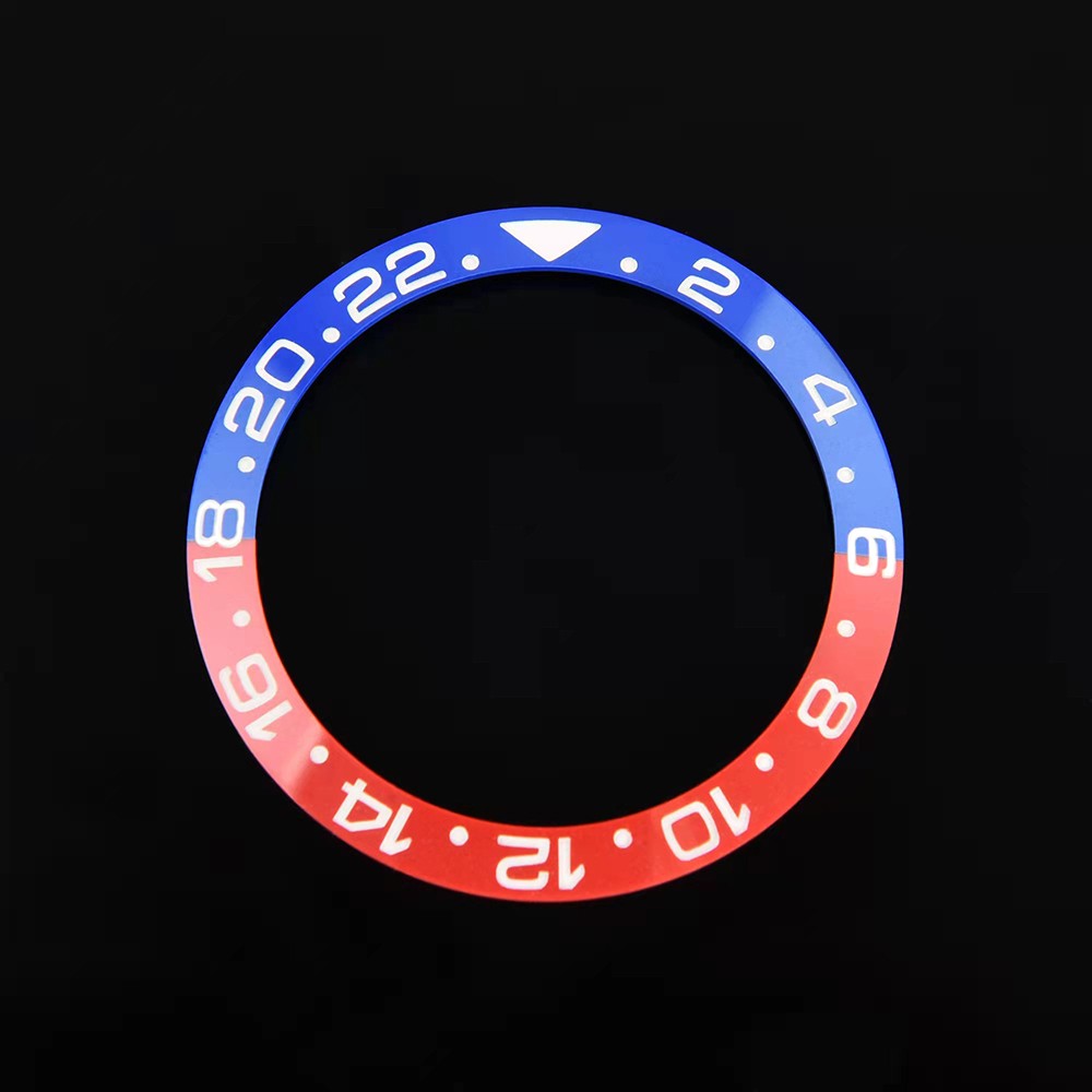 38*30.8mm oblique bezel ceramic insert GMT blue red circle white high-end luxury men's watch accessories popular item