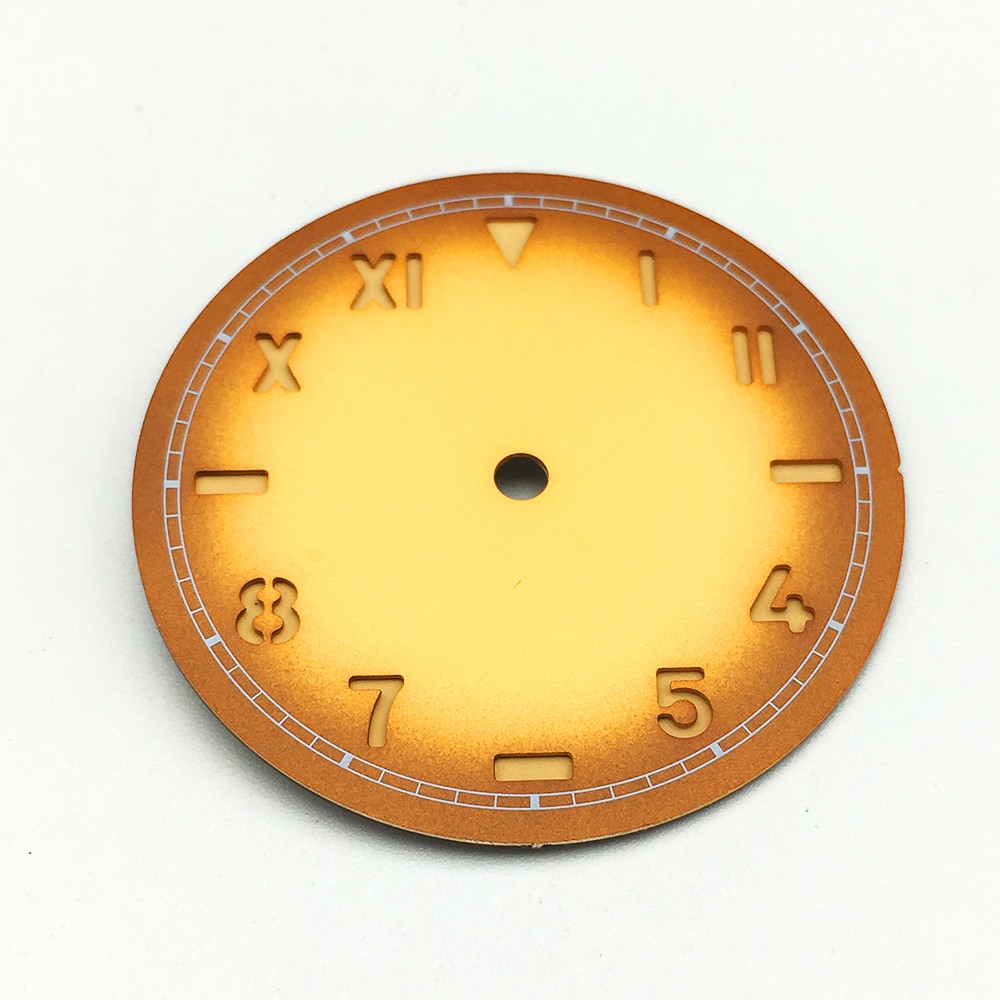 Watch Parts 37mm California Manual Winding Watch Gradient Yellow Literally Aseptic Dial For ETA 6497 ST3600 Caliber Luminous