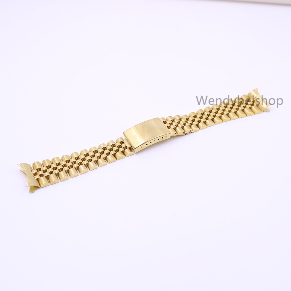 19 20 22mm Two Tone Hollow Curved End Solid Screw Links Replacement Watch Band Old Fashioned Vintage Jubilee Bracelet for Rolex