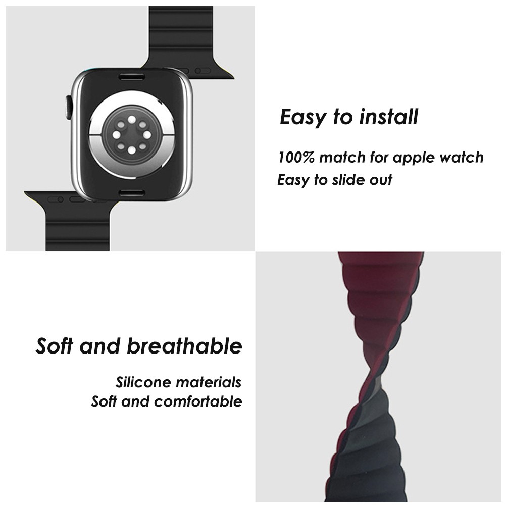 Magnetic strap For Apple watch band 41mm 45mm 44mm 40 42mm 38mm For iWatch SE Series 2 1 5 4 3 6 7 Sport Silicone Bracelet Loop