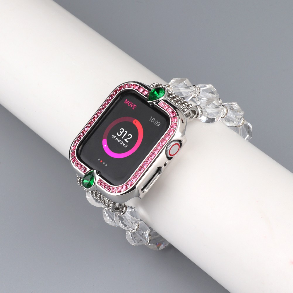 الفاخرة جوهرة حالة ل أبل ووتش سلسلة 6/5/4/3/2/1/SE سبائك حامي 40 44 مللي متر ل iWatch 38 42 مللي متر المعادن الوفير غطاء حالة