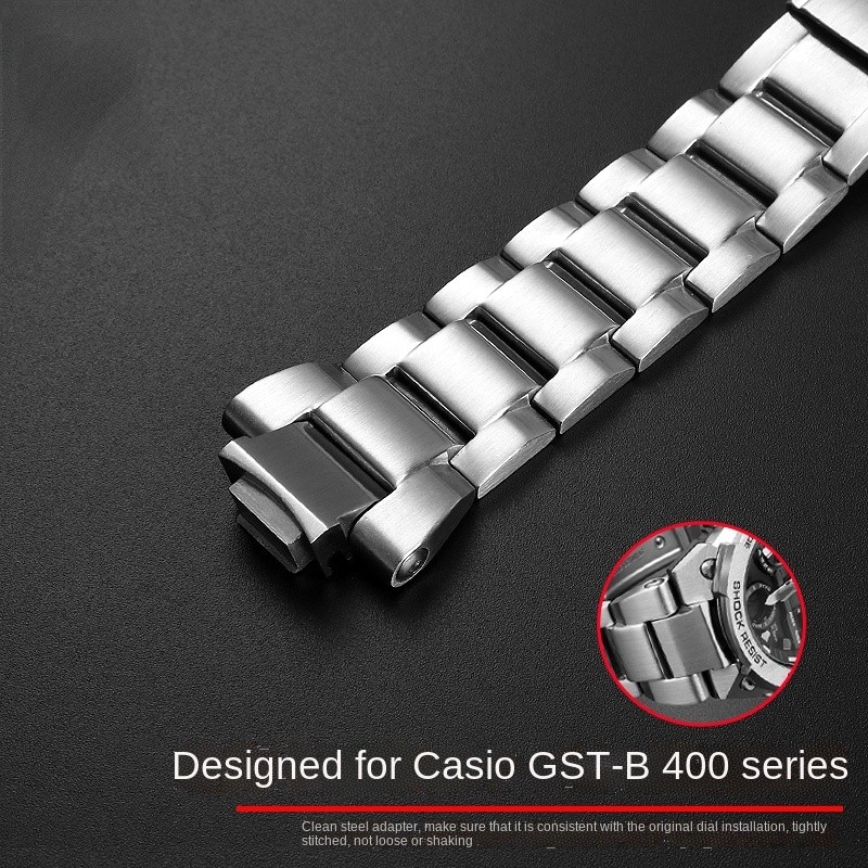 For Casio G-Shock Watch Men's Steel GST-B400-1A Stainless Steel Heart Convex Watchband New Watchband Modified Wrist Watch