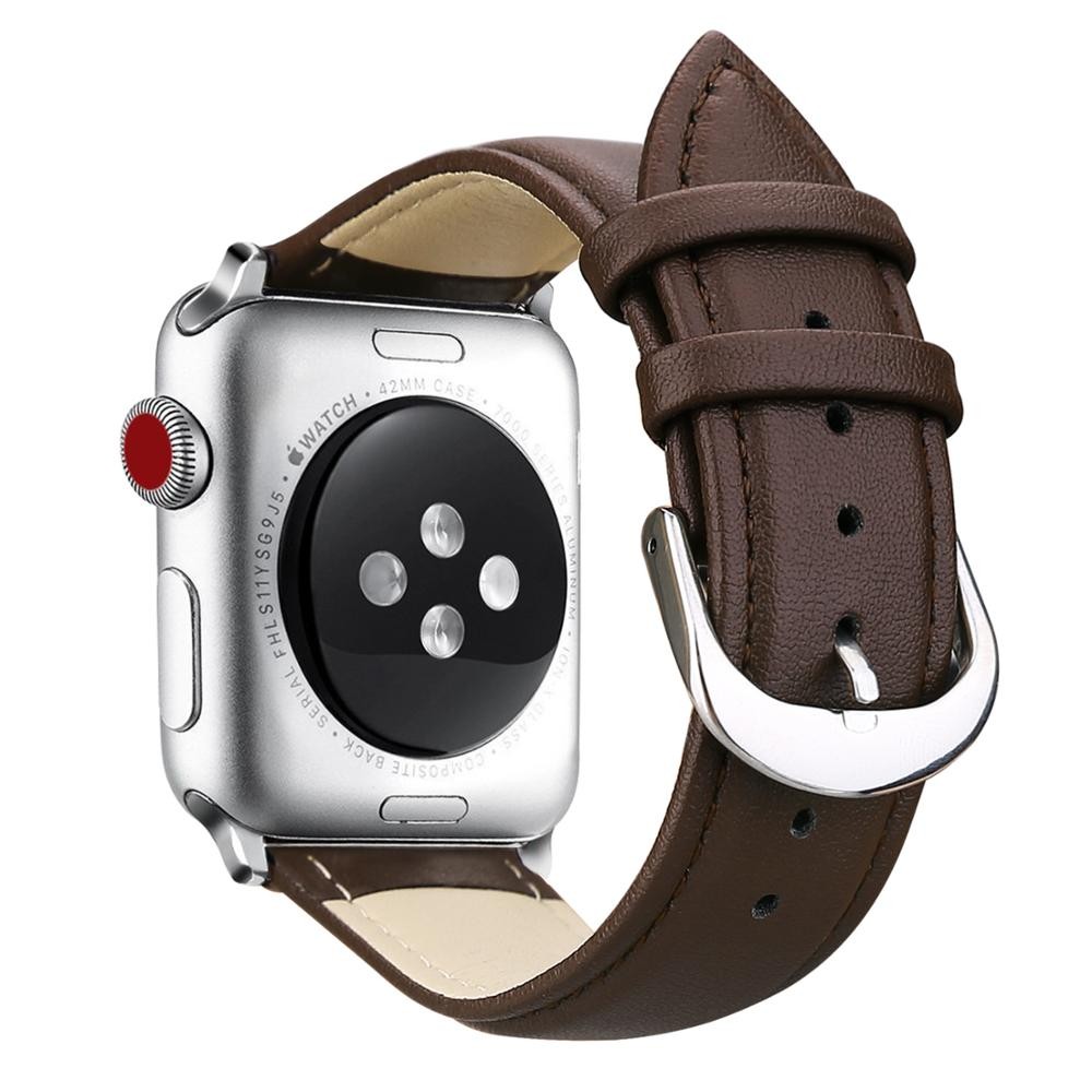 أحزمة جلدية فاخرة لساعة apple watch series 6 5 4 3 2 SE ، إكسسوارات iwatch 38 4042 44 مللي متر