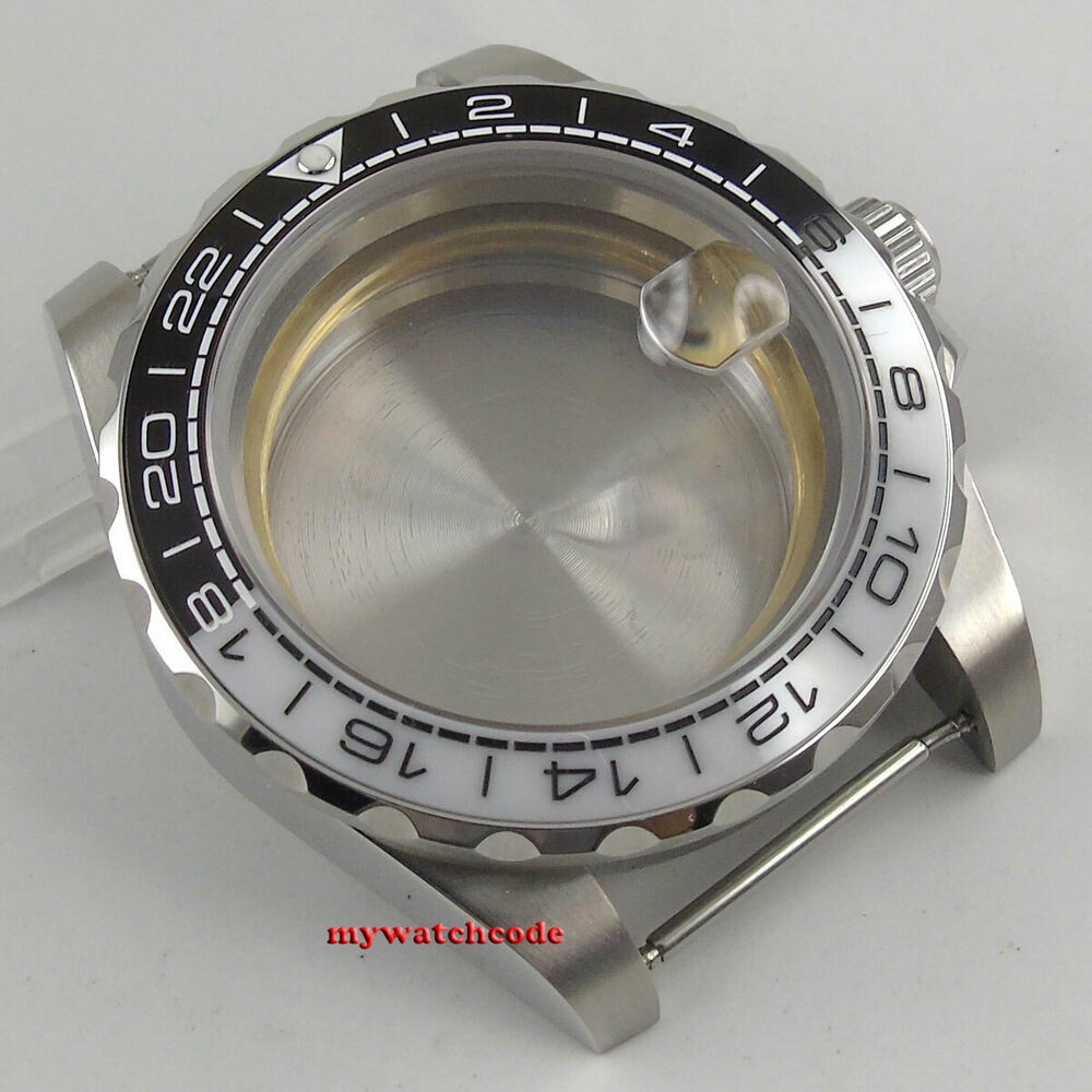 40mm sapphire ceramic cup bezel watch case fit 2824 2836 8215 NH35A NH36A movement