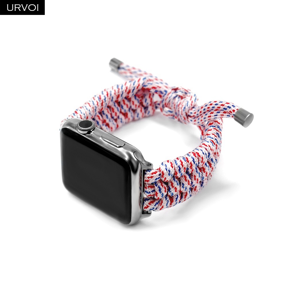 URVOI Parachute Lanyard Band for Apple Watch Series 7 6 SE 5 4 321 Stretch Buckle Rope Strap for iWatch outdoor Design 40 44mm