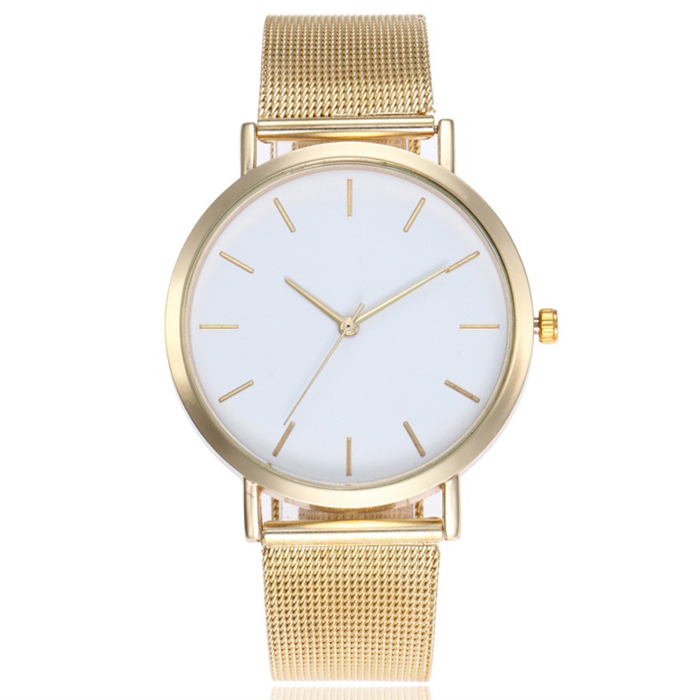 Women Wrist Clock Watch Casual Wrist Watch Quartz Ladies Stainless Steel Strap Mesh