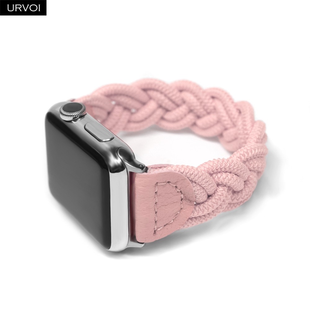 URVOI Braided Band for Apple Watch Series 7 6 SE 5 4 321 Woven Nylon Strap for iWatch Stretchable Replacement Classy Design 40mm