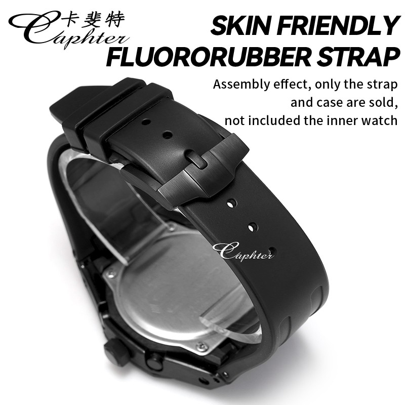 Casioak Fashion Kit for GMAS2100 Metal Watch Case Fluororobber Strap 316 Stainless Steel Bezel Rubber Watch Strap for MODIFY GMA-S2100