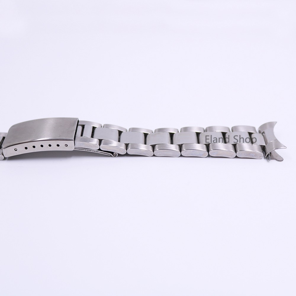 CARLYWET 19 20mm Stainless Steel Silver Middle Polish Hollow Curved End Solid Screw Quick Strap for Vintage