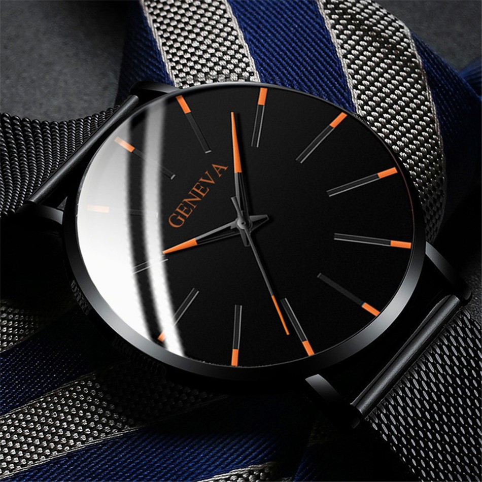 Men Watches 2021 Luxury Male Elegant Ultra Thin Watch Men Business Stainless Steel Mesh Quartz Watch Relogio Masculino Hot Sale