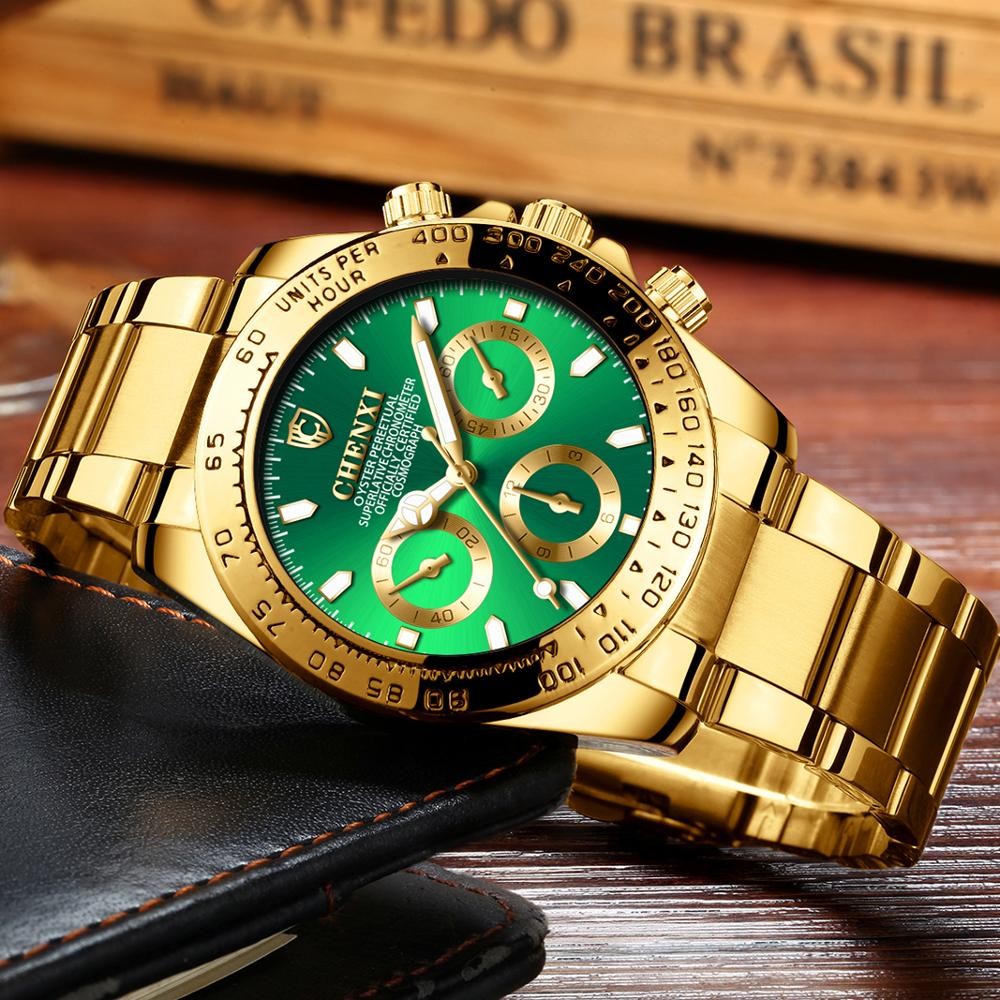 2022 Chenxi Brand Male Full Golden Men's Wrist Watches Clock Luxury Casual Quartz Watch Waterproof Clock Man Relogio Masculino