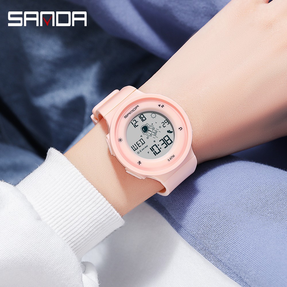 SANDA 2022 New Fashion Sport Women's Watches Digital Watch Waterproof Female Watch 5ATM Waterproof Relogio Feminino 2121