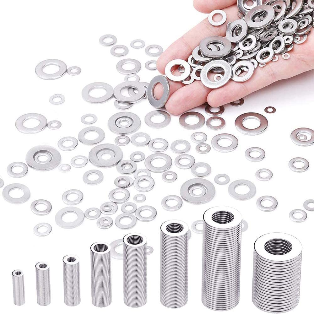 Stainless Steel Gasket Set 360/180pcs Washer M2 M2.5 M3 M4 M5 M6 M8 M10