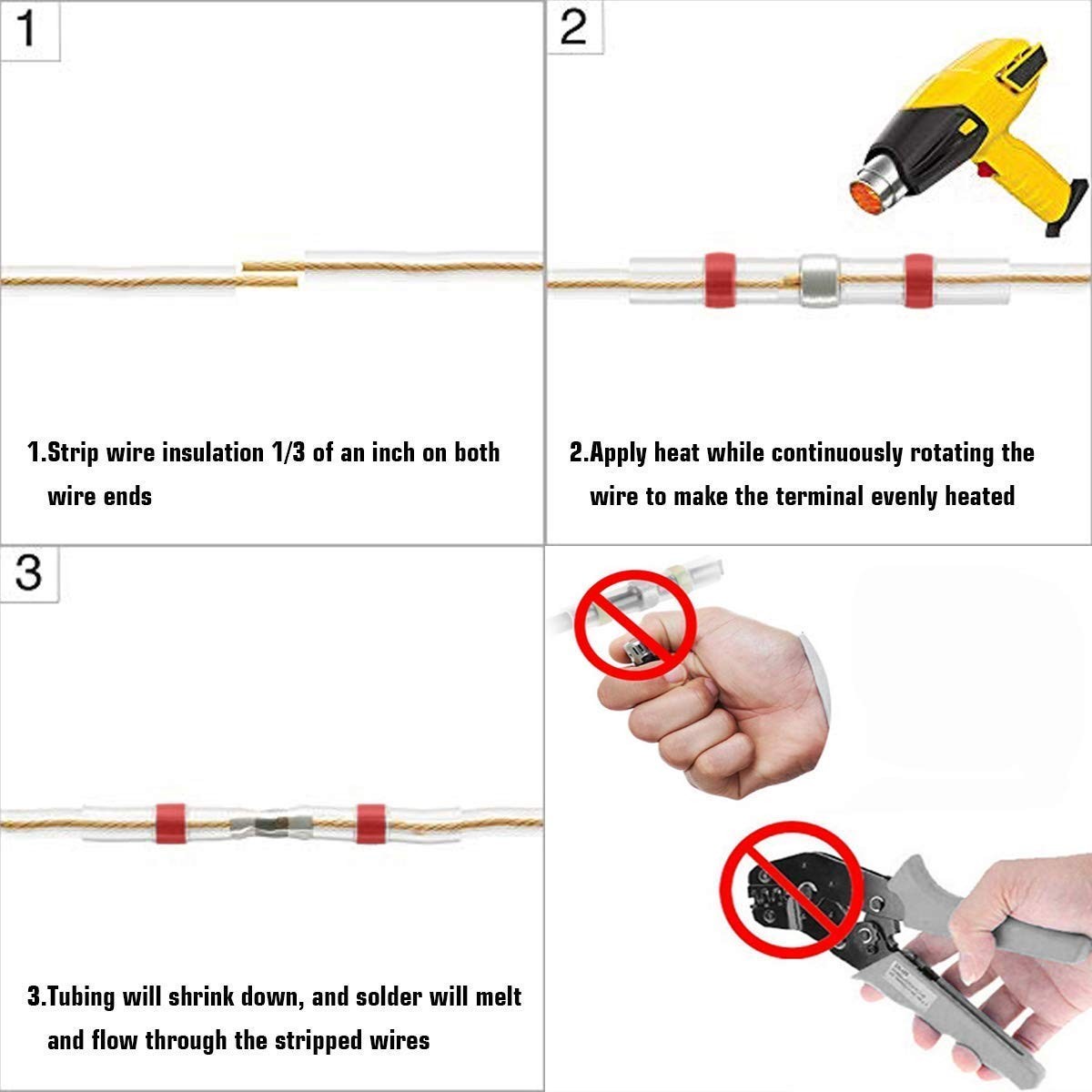 800pcs Insulator Welding Wire Connectors - Heat Shrink Welding Butt Connectors - Welding Connecting Kit - Auto Insulated Waterproof