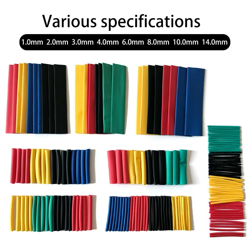 164pcs Heat Shrink Tubing Heat Shrink Tubing Wrap Kit Electrical Connection Wire Cable Insulation Sleeving