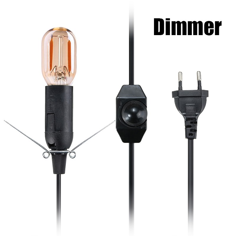 Himalayan Salt Lamp Cord With Dimmer Switch E14 Lamp Base Hanglamp Light Bulb Holder Socket EU Plug 1.8m Power Cord Cable Black