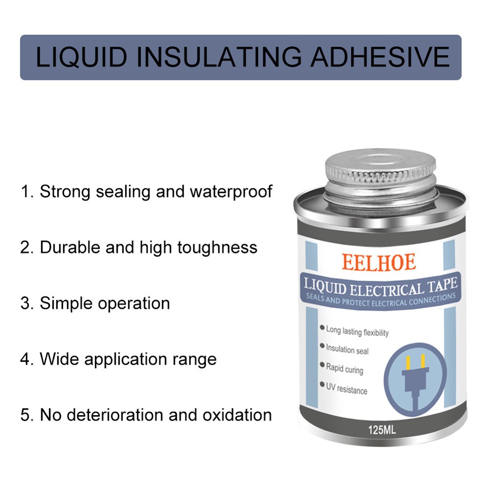 30/125ML Electrical Tape Liquid Insulation Sealant Electronic Sealant High Temperature Resistant Glue Dry Seal